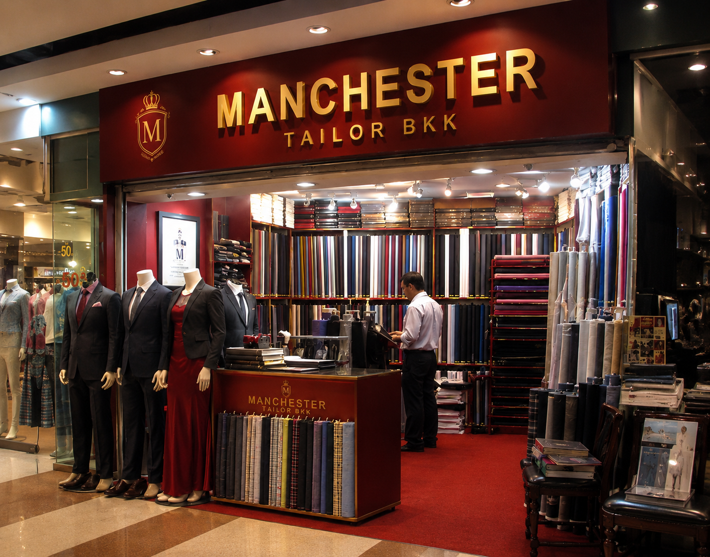 The original Manchester Tailor BKK storefront in Bangkok